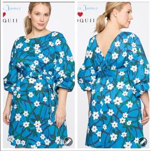 New! Draper James Eloquii Plus size 18 floral Dress Blue NWT 6411